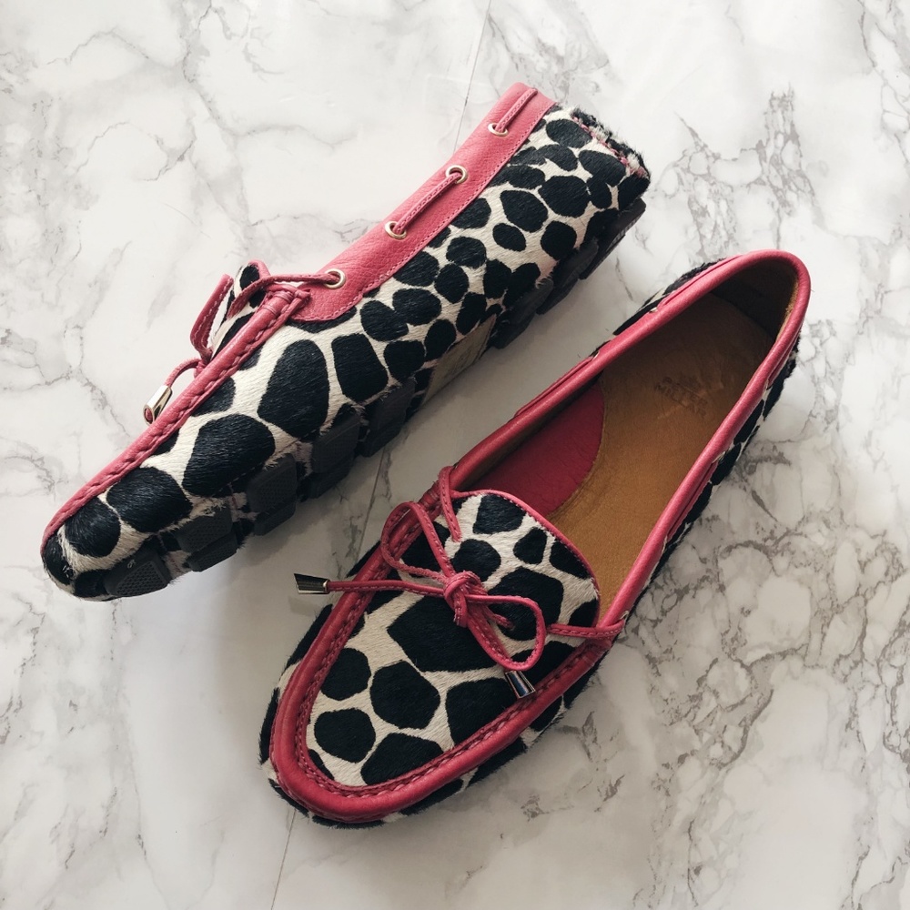 Peter Millar Calf Hair Loafers With Pink Trim
